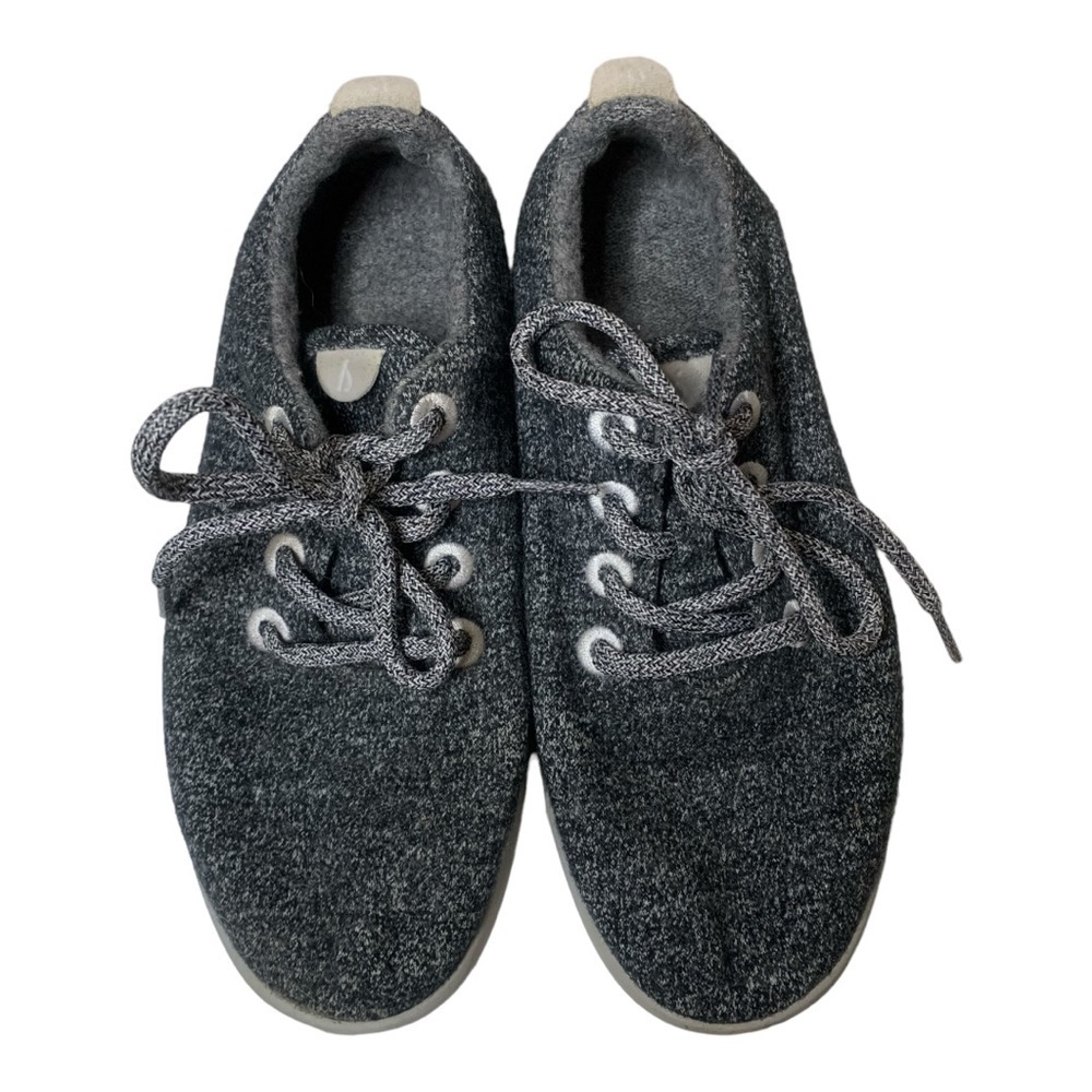 Allbirds Wool Runner Athletic Lace Up Running Shoe Womens Size 7 Black White